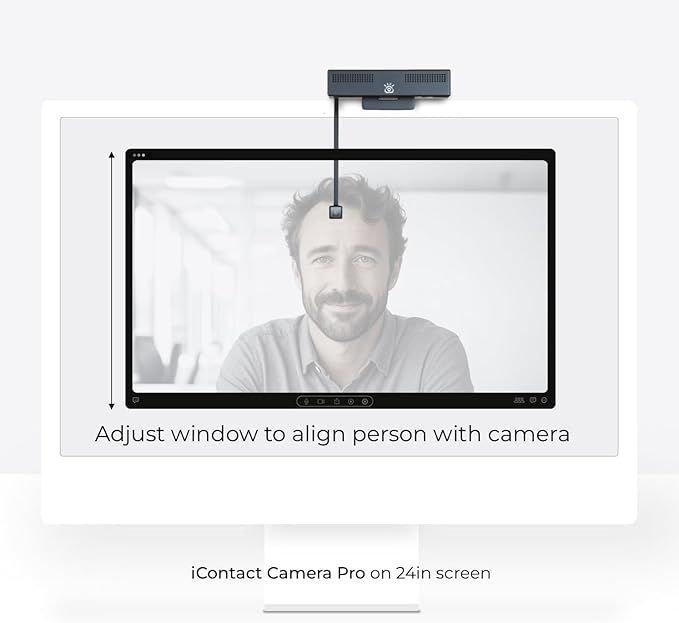 iContact Camera Pro 4K HD Webcam with Eye Contact, Noise Cancelling Mic, Plug and Play USB for Mac & PC Zoom Certified, Works with Teams, Meet, Streaming, and Video Calls (4K Webcam Pro)