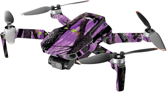 MightySkins Compatible with DJI Mini 2 Portable Drone - Purple Tree Camo | Protective, Durable, and Unique Vinyl Decal wrap Cover | Easy to Apply, Remove, and Change Styles | Made in The USA