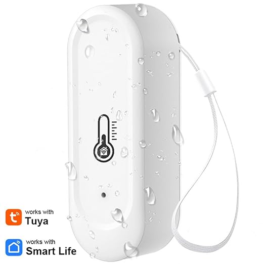 Smart Temperature Sensor Humidity Detector Hygrometer Thermometer 2.4GHz WiFi IP65 Waterproof Work with Phone Tuya APP - No Hub Required