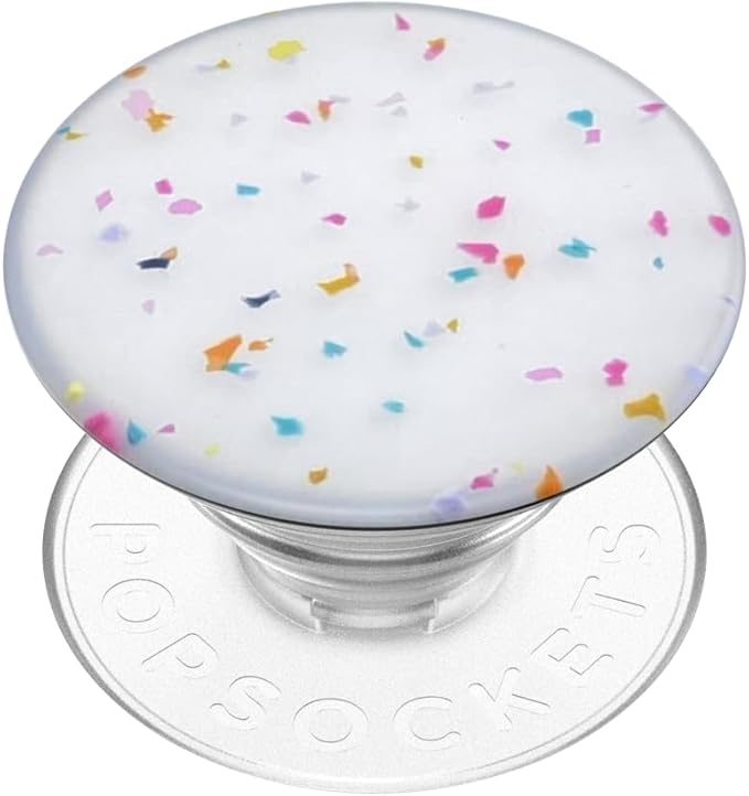 PopSockets Adhesive Phone Grip, Holder, Phone Stand, Rainbow - Circus Regrind White