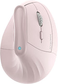 KYSONA 57° Ergonomic Wireless Tower Mouse, Vertical Quiet Ergo Mouse, Bluetooth(BT5.0,BT3.0)&2.4G, (800/1200/2400/2400/4000), 7 Buttons for Windows, macOS, iPadOS, Laptop, PC, Pink