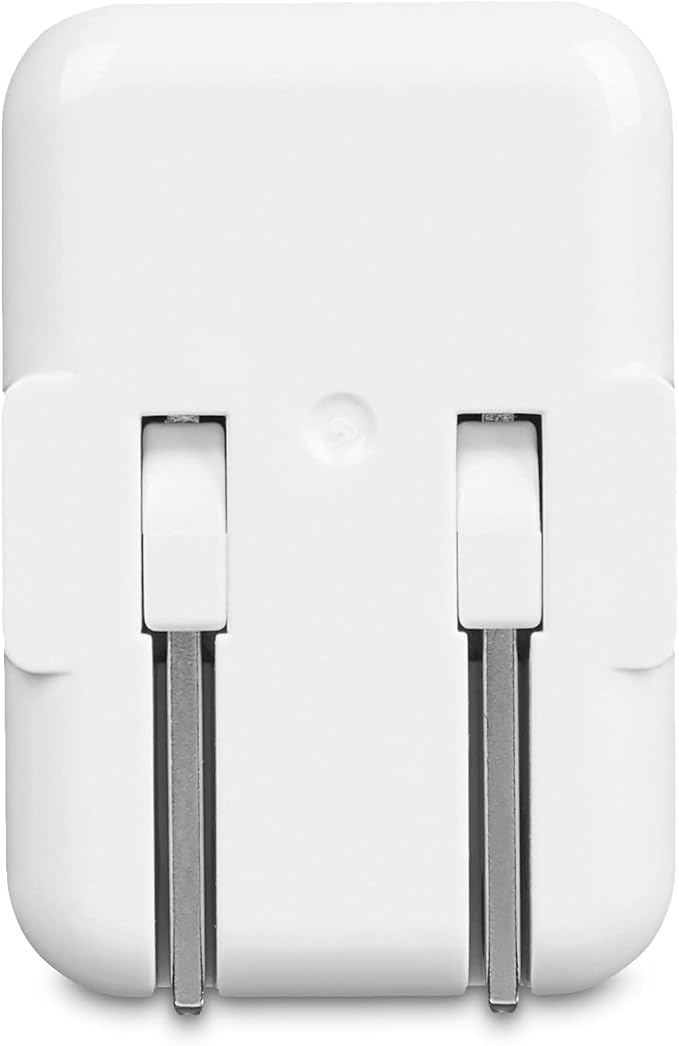 Amazon Basics 12W One-Port USB-A Wall Charger (2.4A), Portable, for Phones (iPhone 16/15/14/13/12/11/X, Samsung, and more), 2-Pack, White