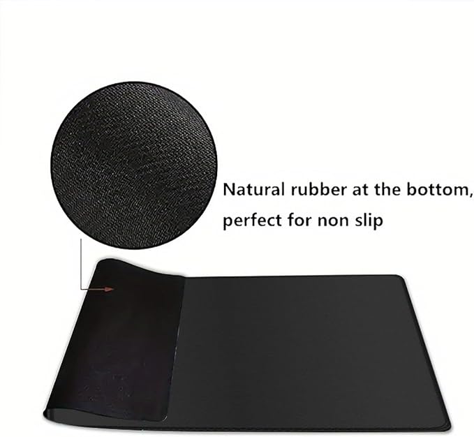 Rcege Large Mouse Pad for Desk - Gaming Mouse Pad with Stitched Edges, Anti-Slip Base for Keyboard and Mouse(Black, 31.5L x 15.8W inches)
