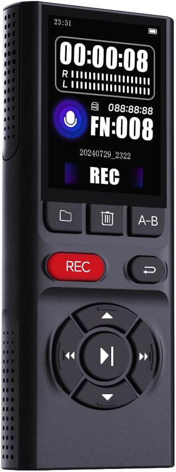 64GB Jaswill Digital Voice Recorder with Playback Long Battery 2-inch Screen MP3 Audio Recording for Meetings Lectures and Interviews Portable USB Recording Device with Voice Activation