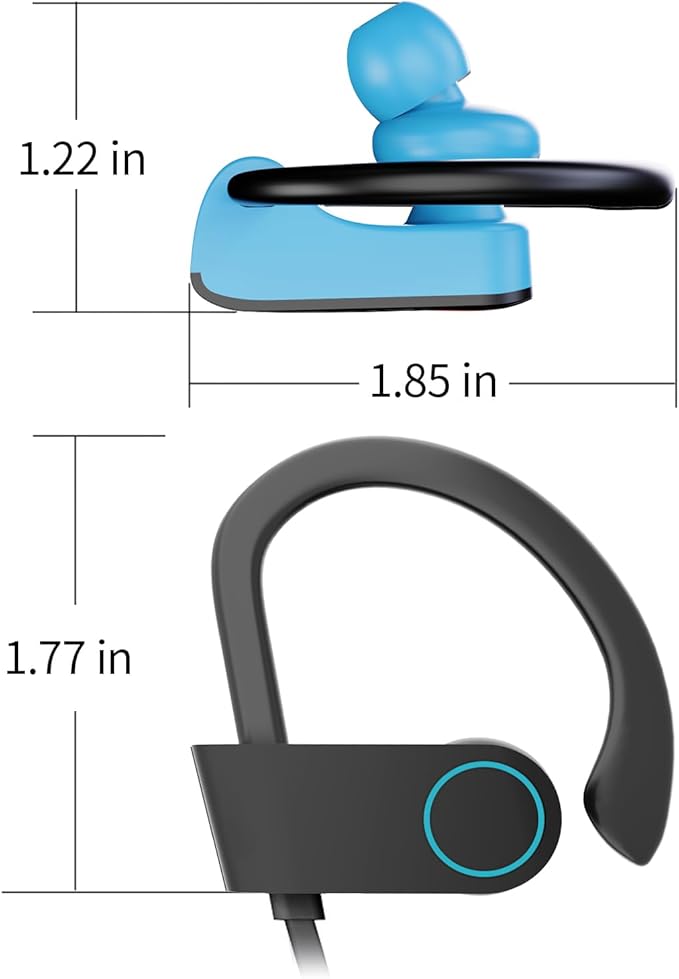 JOYWISE Bluetooth Headphones, Wireless Headphones 16H Playtime Wireless Earbuds with Mic Stereo in-Ear Earphones, IPX7 Waterproof Sports Headphone Sound Isolation Headsets for Running, Workout Blue