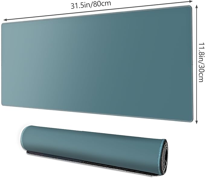 Galdas Gaming Mouse Pad XXL XL Large Long Extended Big Mousepad Non-Slip Rubber Keyboard Mouse Pad with Stitched Edges for Laptop Home Office (31.5x11.8x0.08 Inch) -Blue Grey