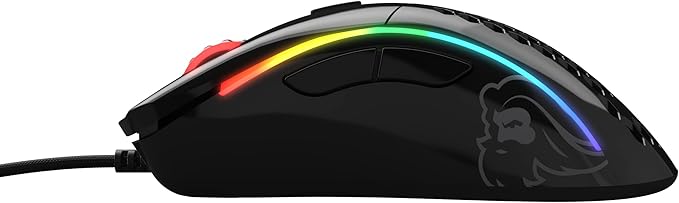 GLORIOUS Gaming - Superlight Wired PC Gaming Mouse with Honeycomb Shell, 6 Programmable Buttons, RGB Lighting & PTFE Skates - Model D, Glossy Black