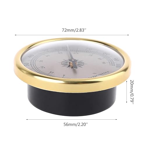 Round Gold Thermometer and Hygrometer 72mm Temperature Monitor Humidity Meter Gauge No Battery Needed for Indoor Meter