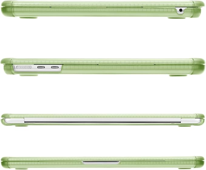MOSISO Shock-Absorbing Hard Case Compatible with MacBook Air 15 inch M5 2026 M4 M3 M2 2025-2023 A3448 A3241 A3114 A2941,Anti-Cracking Heavy Duty Hard Shell with TPU Bumper&Keyboard Cover, Sage Green