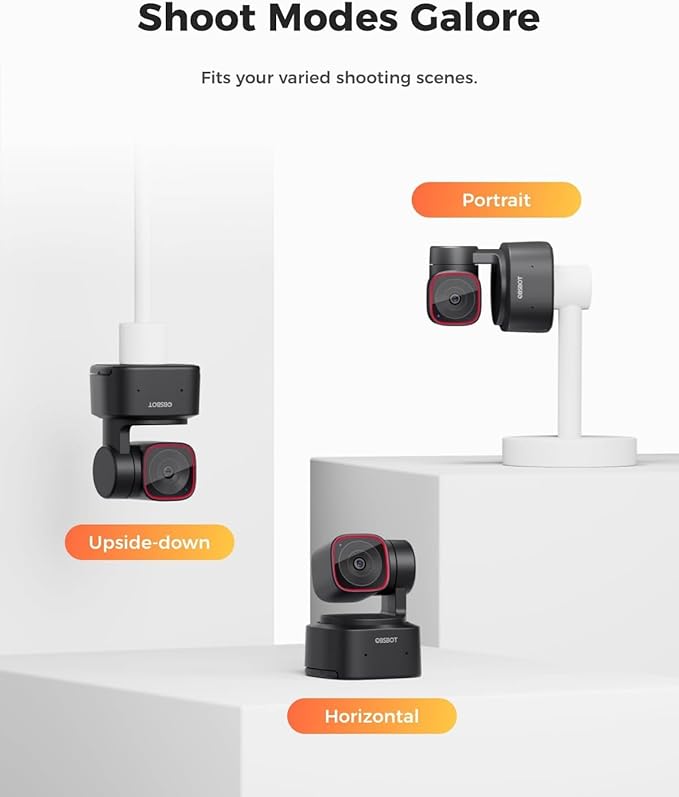 OBSBOT Tiny 2 Lite AI-Powered 4K UHD PTZ Webcam,1/2" CMOS 4X Digital Zoom AI Auto Tracking with Auto Zoom Gesture Control 2.0, LiveStream for Game/Meeting/Online Educate, W Mini Tripod