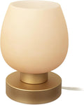 Touch Bedside Table Lamp - Desert Titanium Color Glass Lamp Shade, Warm LED Bulb, 3 Way Dimmable, Simple Design