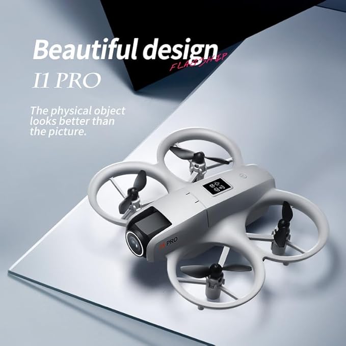 Drone with HD Camera for Beginners Adults, Under 249g Lightweight Mini Drones with Body Lights 360° Rolling One-Key Takeoff/Landing, Headless Mode, I1 Pro Mini RC Quadcopter Cool Birthday Gift