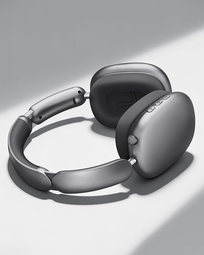 Wentronic Y02 Active Noise Cancelling Headphones, Wireless Over-Ear Bluetooth 5.4 Headphones, Multiple Modes, 60H Playtime, Hi-Res Audio, Big Bass, Foldable Lightweight for Travel Home Office, Grey