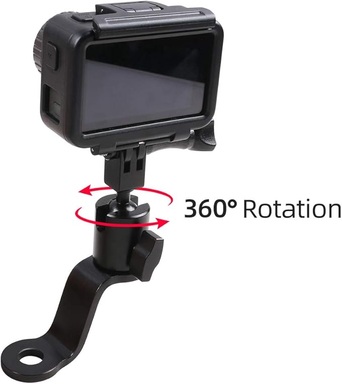 Aluminum Mount Holder for GoPro Hero 12 Black, 11/10/9/8 & DJI Osmo Action Cameras - Portable Electronic Device Mount - Motorcycle Rearview Mirror Compatible
