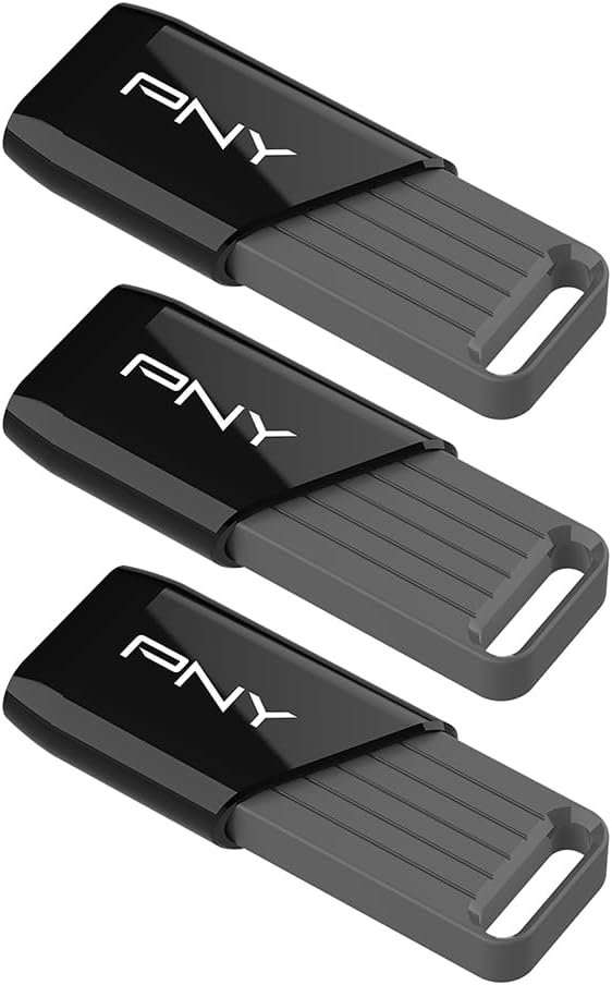 PNY 128GB Attaché X USB 3.2 Gen 1 Flash Drive, Advanced Performance Up to 130MB/s Read, Everyday Data Store & Transfer, Reliable Portable Storage, Durable, Type-A, Computers, Laptops, Desktops, 3-Pack
