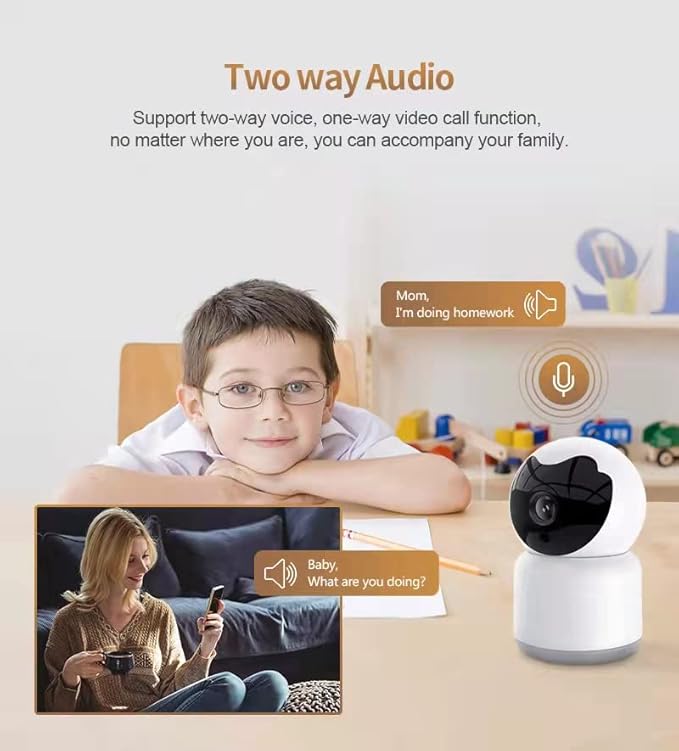 Home Security Camera, Tuya 3MP Indoor Pan-Tilt Smart Camera for Baby & Pet with Motion Tracking, 2-Way Audio, IR Night Vision, Siren, Compatible with Alexa & Google Home, 2.4GHz WiFi