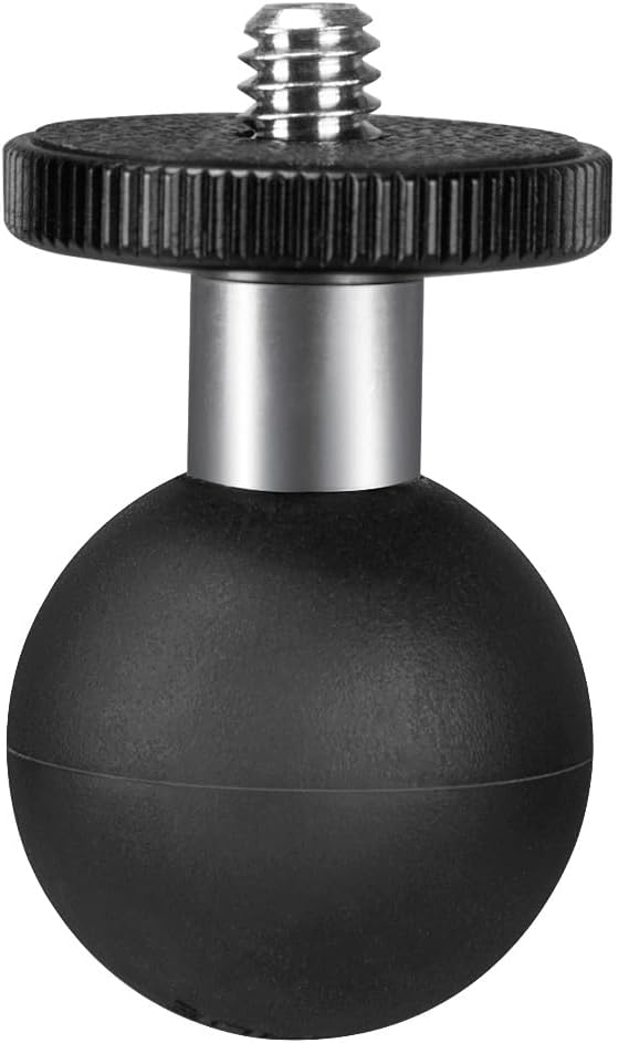 FANAUE GB-02 Aluminum 1" Ball Adapter with 1/4"-20 Threaded Stud for Action Camera, Compatible with RAM Mount B Size Socket Arm Phone Holder Motorcycle Riding Photography Sports