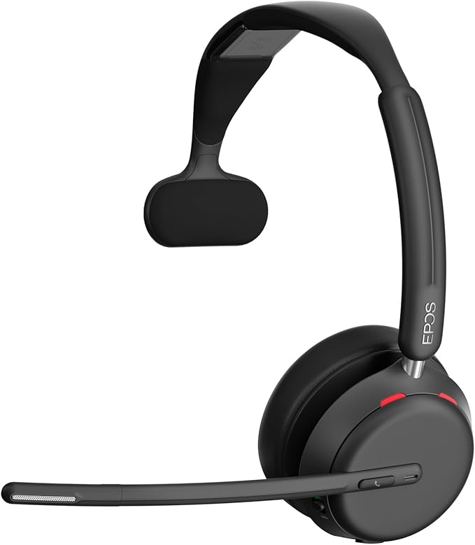 EPOS Impact 1030T Single-Sided Bluetooth Office Headset with Noise-Canceling Mic, EPOS AI Voice Pickup, Super Wideband Audio, BrainAdapt Tech, Optimized for Open Offices, Microsoft Teams Certified