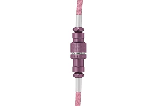 GLORIOUS Coiled Keyboard Cable – Coiled USB C Cable Artisan Braided Cables for Mechanical Gaming Keyboard Coiled Cable - Custom Keyboard Cable (Pixel Pink)
