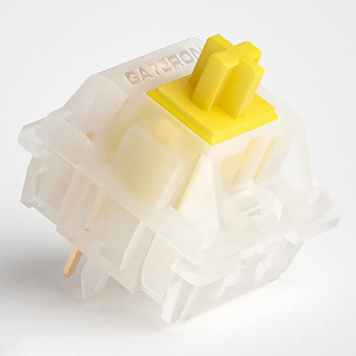 GATERON Milky Yellow Pro Switches Pre-lubed 5 Pin Linear Keyboard Switches for MX Mechanical Keyboard (90 Pcs, Yellow)