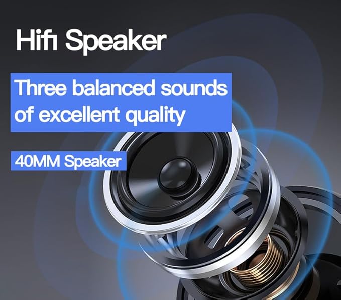 Upgraded Hybrid Active Headphones with Transparent Modes Playtime Wireless Bluetooth with Mic, Deep Bass Soft-Earpads Fast Charging-Light Blue