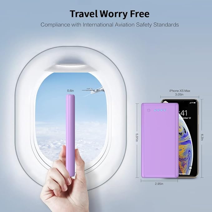 Ekrist Portable Charger Power Bank 25800mAh, Ultra-High Capacity Fast Phone Charging with Intelligent Controlling IC,2 USB Port External Cell Phone Battery Pack Compatible with iPhone,Android-Purple