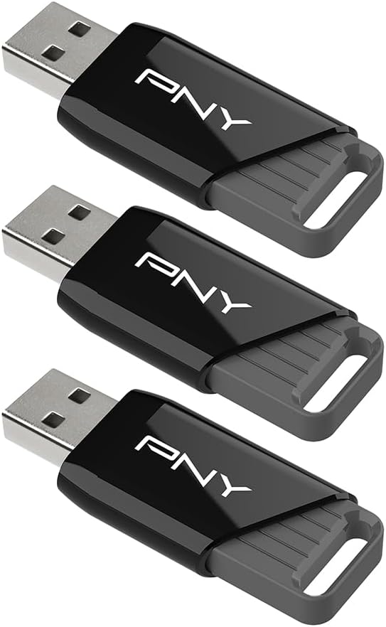 PNY 128GB Attaché X USB 3.2 Gen 1 Flash Drive, Advanced Performance Up to 130MB/s Read, Everyday Data Store & Transfer, Reliable Portable Storage, Durable, Type-A, Computers, Laptops, Desktops, 3-Pack