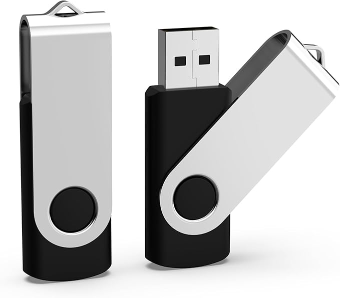 Aiibe 16GB USB Flash Drive 2 Pack 16GB Flash Drive USB 2.0 Thumb Drive Data Storage USB Drive Zip Drives (Black)