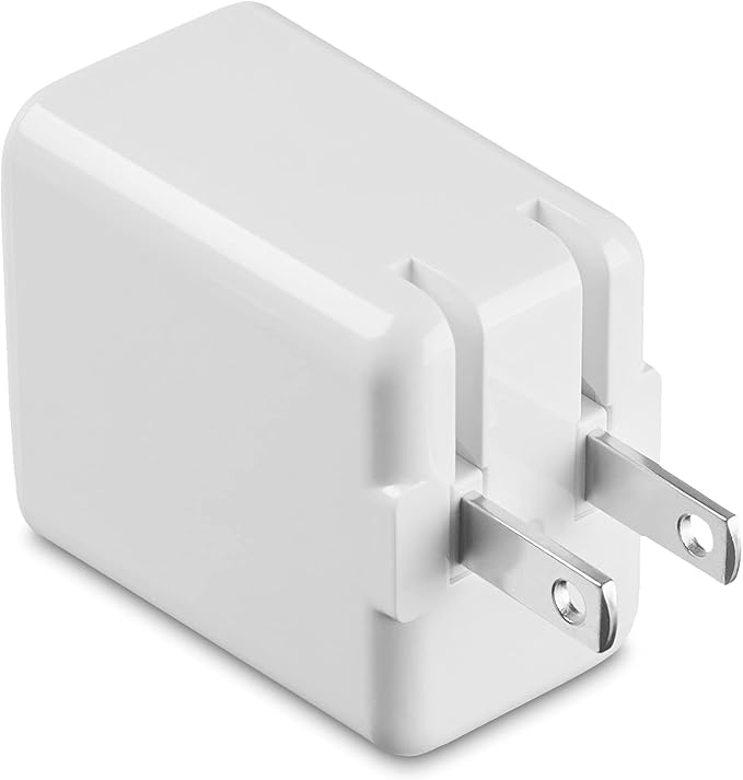 Amazon Basics 12W One-Port USB-A Wall Charger (2.4A), Portable, for Phones (iPhone 16/15/14/13/12/11/X, Samsung, and more), 2-Pack, White
