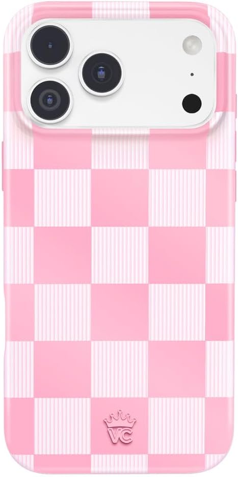 VELVET CAVIAR Case for iPhone 17 Pro Max | Compatible with MagSafe | 10ft Drop Tested | Protective Designer Cases | Pink Vibe Checkered 2.0