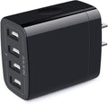 Wall Charger, USB Charger Adapter, AILKIN 4.8A 4Multi Port Fast Charging Station Power Base Block Plug Cube Brick for iPhone 17 16 15 14 SE 13 12 11Pro Max/X/Plus, Samsung A16/A17/S25/S24 Kindle Plug