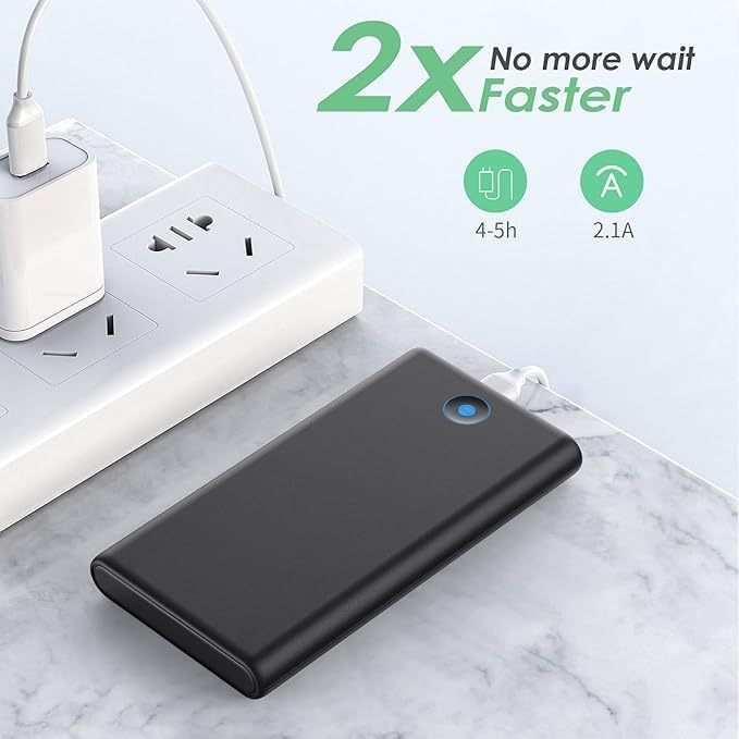 [2-Pack] Portable Charger Power Bank 20000mAh,Ultra Slim Fast Charging Battery Pack with Dual USB Outputs,Travel Essential Portable Phone Charger for iPhone 17/16/15/14/13/12/X,Galaxy S24, Android etc