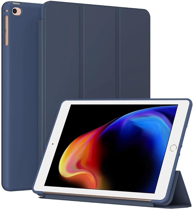 Case for iPad 9.7 Inch (iPad 5th Gen 2017 / 6th Gen 2018 / iPad Air 1 / Air 2) - Slim Lightweight Durable Trifold Stand Cover, Supports Auto Wake/Sleep, Blue