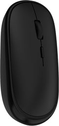 Small Wireless Mouse, Slim Mini Mouse, Portable Computer Mice with USB Receiver, Quiet Click, 2400 DPI, 2.4GHz Cordless Silent Mice for Laptop PC - Black