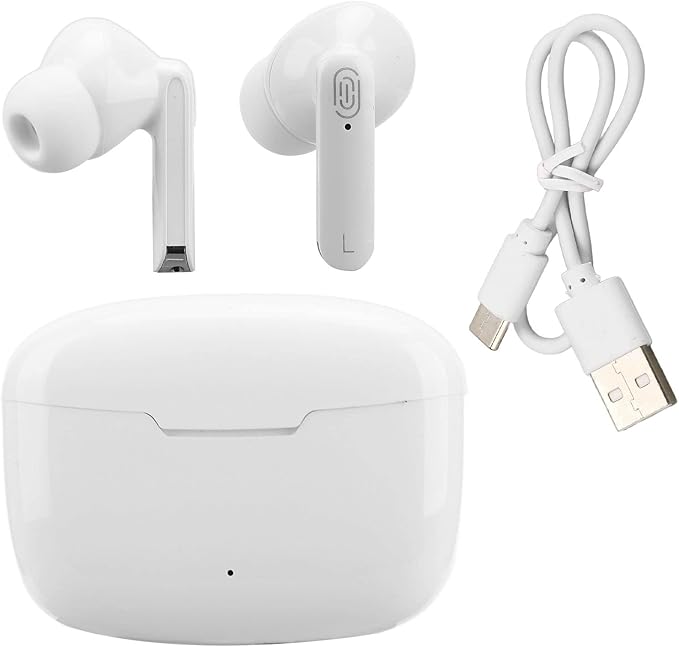Sanpyl Y113 Bluetooth 5.3 Wireless Earbuds, 3H Playtime IPX5 Sweatproof Headphones, Comfort Fit Secure Ear Grip for Gym Running Travel, Includes 114-Language Translation Support, White