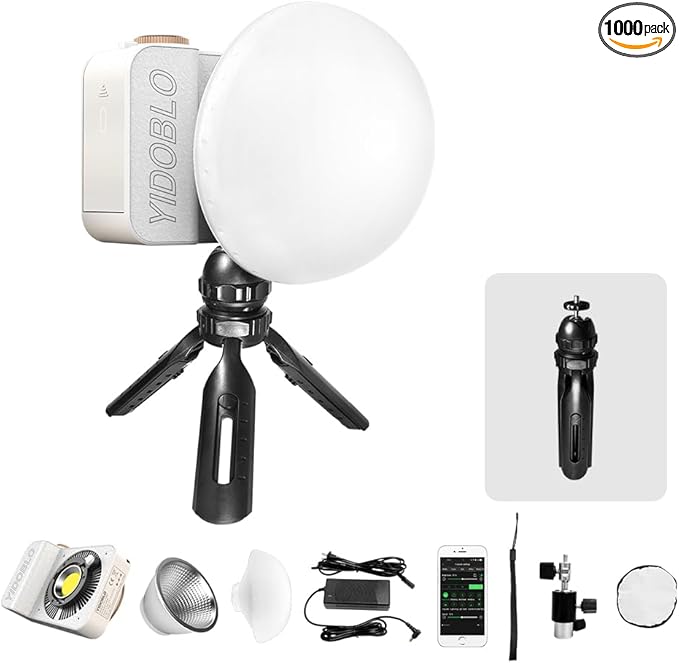 ZC-100BI 100W COB Video Light with Bowens Mount,10000Lux/m 2700K-7500K Bi-Color Camera Light with 10 Scenario Simulations Control Continuous Lighting for Photography (ZC-60C+ kit)