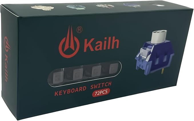 Kailh Box Brown Switches for Mechanical Keyboard,3-Pin 45gf Tactile/Factory Lubed/Dust&Waterproof Switches(Kailh Box Brown,72Pcs)
