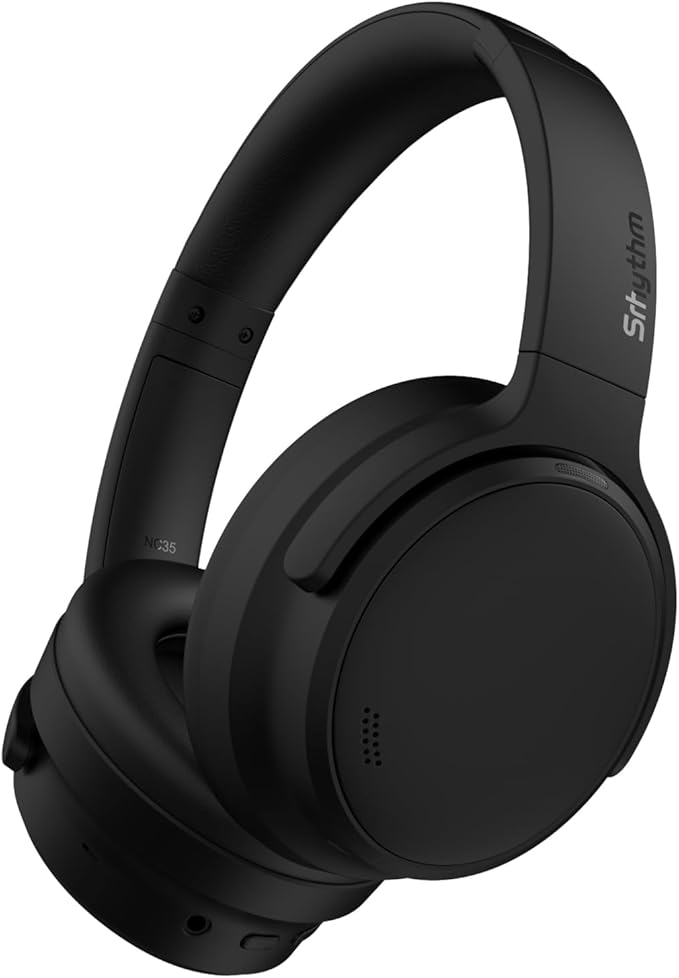 Srhythm NiceComfort 35 (2nd Gen) Hybrid Noise Cancelling Headphones,Wireless Bluetooth 6.0, 5Microphones with ENC,Transparency,Spatial Audio,140H Playtime,Low Latency,Custom EQ via App