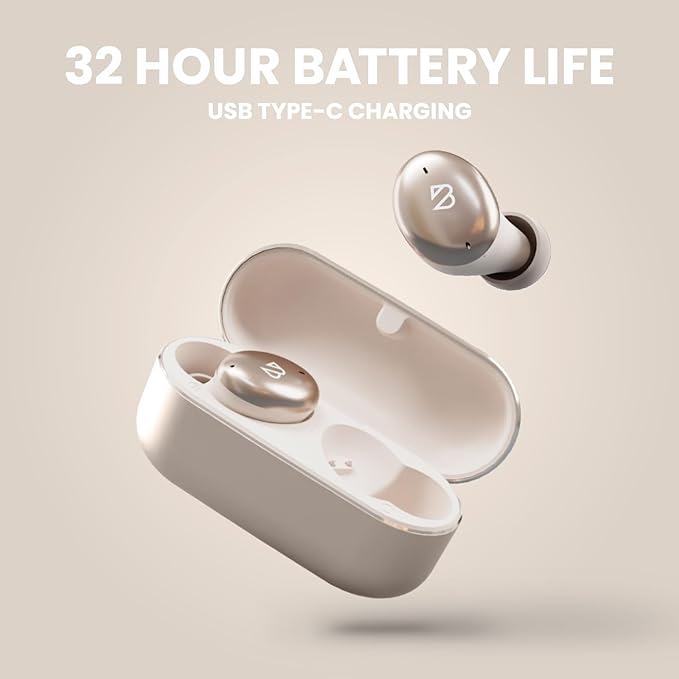 Back Bay Audio Tempo 30 Wireless Earbuds for Small Ears - Award-Winning Sound, Sweatproof Bluetooth Earbuds, Tech Fitness Gifts for Men, Comfortable Bluetooth Ear Buds for Women - Champagne