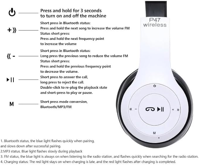 Upgraded Hybrid Active Headphones with Transparent Modes Playtime Wireless Bluetooth with Mic, Deep Bass Soft-Earpads Fast Charging