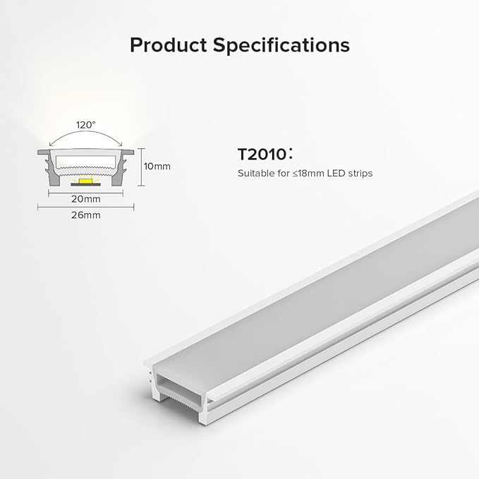 BTF-LIGHTING Silicone LED Channel System 32.8Ft Flexible Milky White Cover DIY Spotless Tube for ≤18mm Width LED Strip,Neon Rope Light Channel Diffuser, for Kitchen Cabinet, Room, Patio(No LED Strip)
