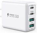 SCCVEE USB C Wall Charger, 40W 4-Port USB C Charger Block, Fast Charging Block Dual Port PD+QC Wall Plug Multiport Type C for iPhone 16/1514/13/12/11/Pro Max/XS/XR/8/7, iPad, Samsung Phone, Tablet