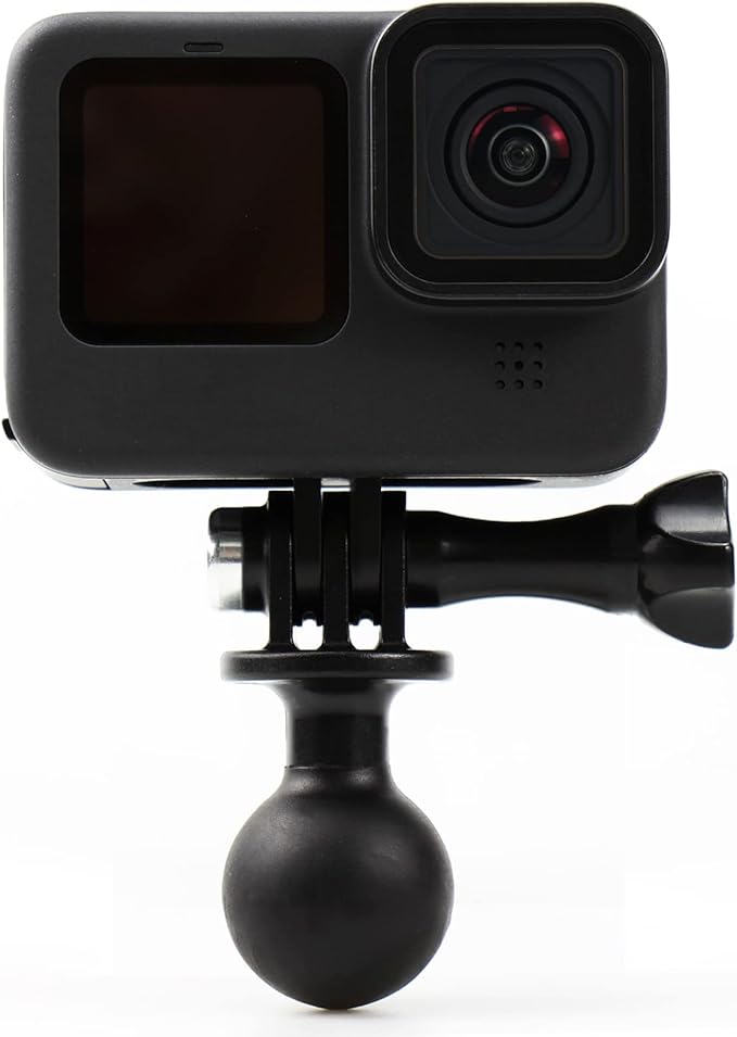 QKOO Ball Mount for GoPro Hero 13 12 11 10 9 8 7 6 5 4 3+ 3 Black 2018 Max Session Fusion, Osmo Action, AKASO, SJCAM Camera - Ball Head Mount Adapter (1-Inch Diameter Ball) with Thumb Screw