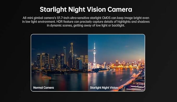 SoloGood FPV Camera SIYI A8 Mini Gimbal Camera 4K 8mp HD 6X Digital Zoom with AI Smart Identify and Tracking HDR Starlight Night Vision for UGV USV RC Plane FPV Drones Robot