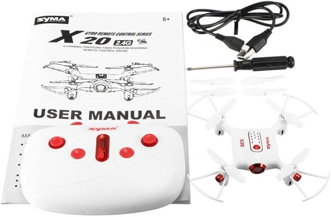Cheerwing Syma X20 Mini Drone RC Nano Quadcopter with Auto Hovering 3D Flip(White)