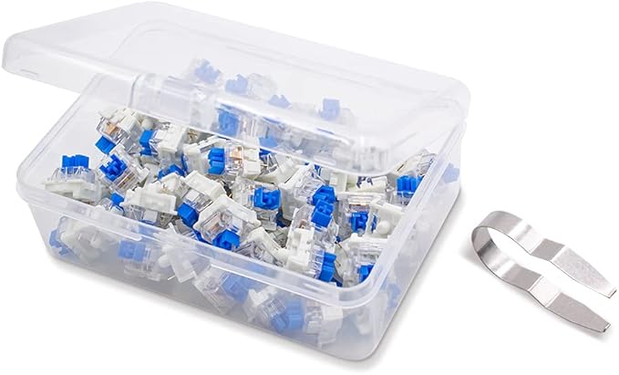 outemu Blue Switches- 65 Pack, 3-Pin Clicky Tactile 50gf Dustproof RGB Switches - MX Stem Hot-Swappale for Mechanical Keyboard-Cherry MX Compatible