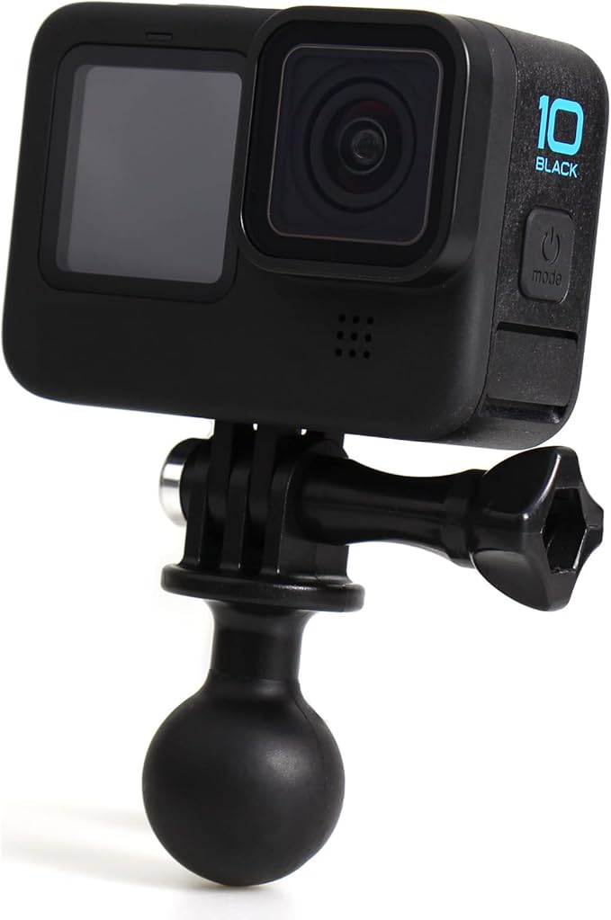 QKOO Ball Mount for GoPro Hero 13 12 11 10 9 8 7 6 5 4 3+ 3 Black 2018 Max Session Fusion, Osmo Action, AKASO, SJCAM Camera - Ball Head Mount Adapter (1-Inch Diameter Ball) with Thumb Screw