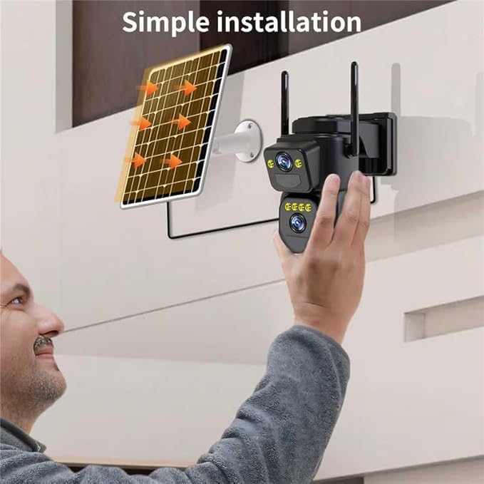 LETSCEE Security Cameras Outdoor WiFi,5G/2.4G Cameras for Home Security Solar Power with Dual Lens,Motion Detection,Night Vision,2-Way Audio,Weather Proof,No Subscription Fee