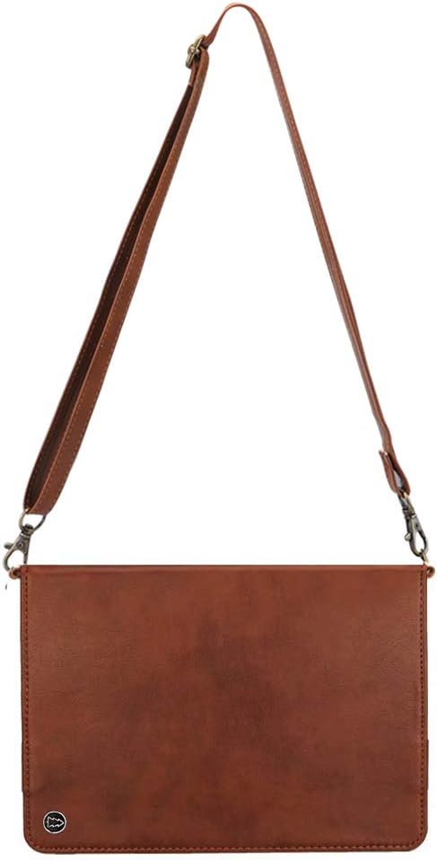 Handbag Case for iPad 10.2" (2019-2021) & iPad Pro/Air 10.5", Techcircle Folio Stand iPad Crossbody Wallet Case with Pencil Holder & Envelope Pocket, Hand Strap+Shoulder Strap Protective Cover, Coffee