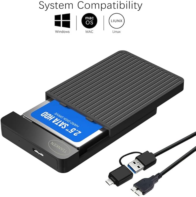 Portable External Hard Drive Ultra Slim 2.5'' USB 3.0 HDD Storage for Mac, PC, Laptop, PS4, Xbox one (750GB)